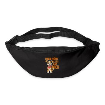  Hier Hört Alles Auf Mich Lustiger Hundespruch Für - Gürteltasche - Schwarz - Vorne