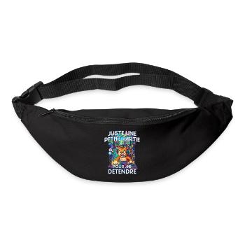 Gamer humour jeux vidéo console gaming chat énervé - Sac banane - noir - Devant