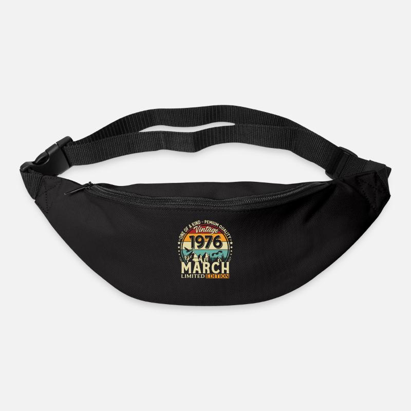 50. Geburtstag Geschenk Mann Vintage März 1976 - Gürteltasche - Schwarz