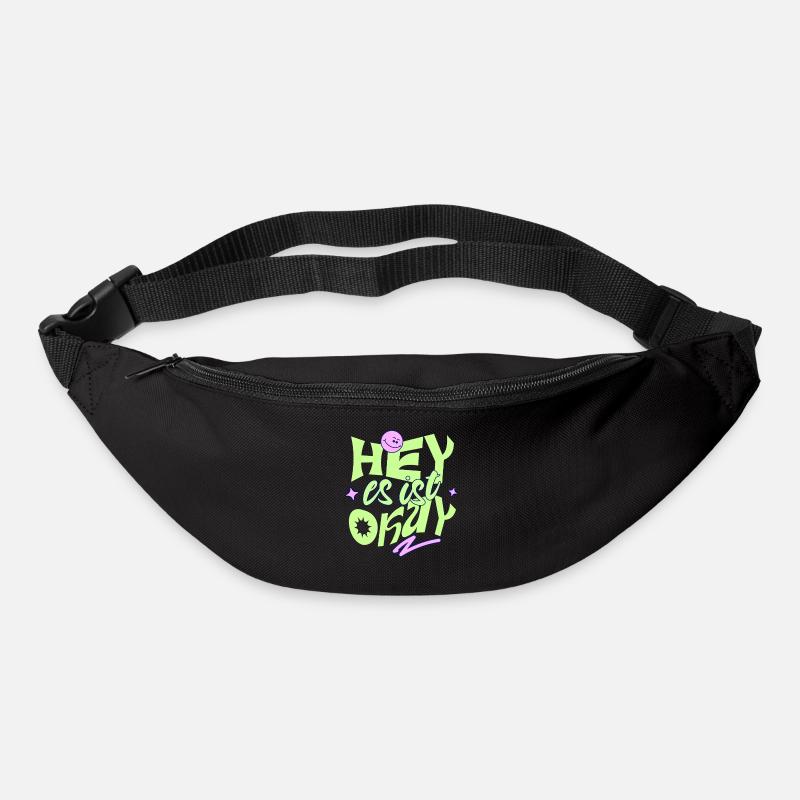 Hey, es ist okay – Retro Motivation Spruch - Gürteltasche - Schwarz