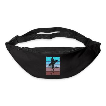 Surfer Retro Vintage Sunset Beach - Bum bag - black - Front
