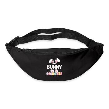Osterhase Bunny Shirt – Retro Pixel Ostern Motiv - Gürteltasche - Schwarz - Vorne