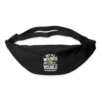 Toutes les blessures ne sont pas visibles – santé mentale - Sac banane - noir - Devant