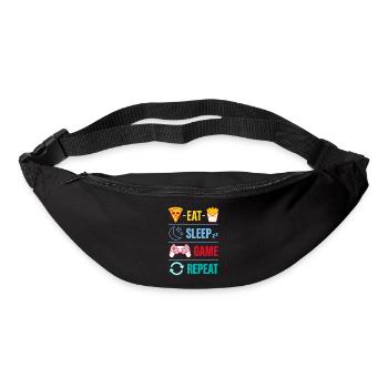 Répéter des citations de jeu Eat Sleep Game pour le joueur - Sac banane - noir - Devant