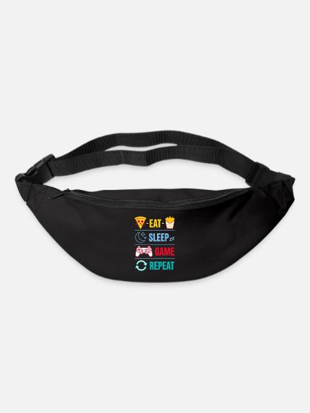 Eat Sleep Game Repeat Gaming Quotes for Gamer - Gürteltasche - Schwarz