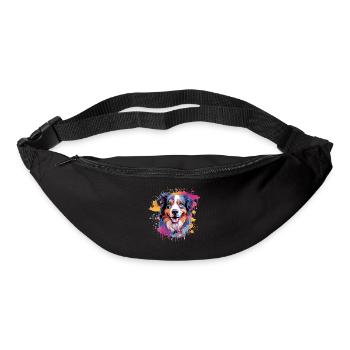 Colorful Australian Shepherd Dog Splash Art - Bum bag - black - Front