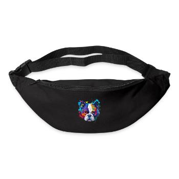 Caniche coloré amour Pop Art Amour des chiens - Sac banane - noir - Devant