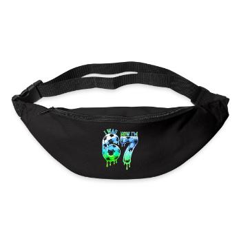 7. Geburtstag Fußballshirt Ich war 6 Jetzt bin ich 7 Jahre - Gürteltasche - Schwarz - Vorne