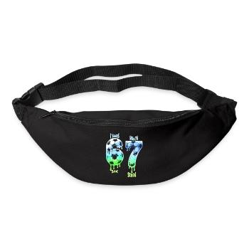 7. Geburtstag Fußballshirt Ich war 6 Jetzt bin ich 7 Jahre - Gürteltasche - Schwarz - Vorne