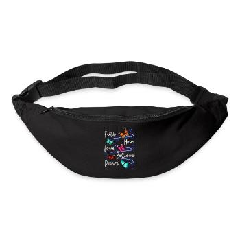 Jardin inspirant des papillons monarques - Sac banane - noir - Devant