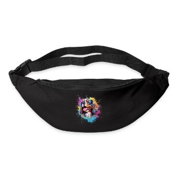 Couleur éclaboussure du Cavalier King Charles Spaniel - Sac banane - noir - Devant