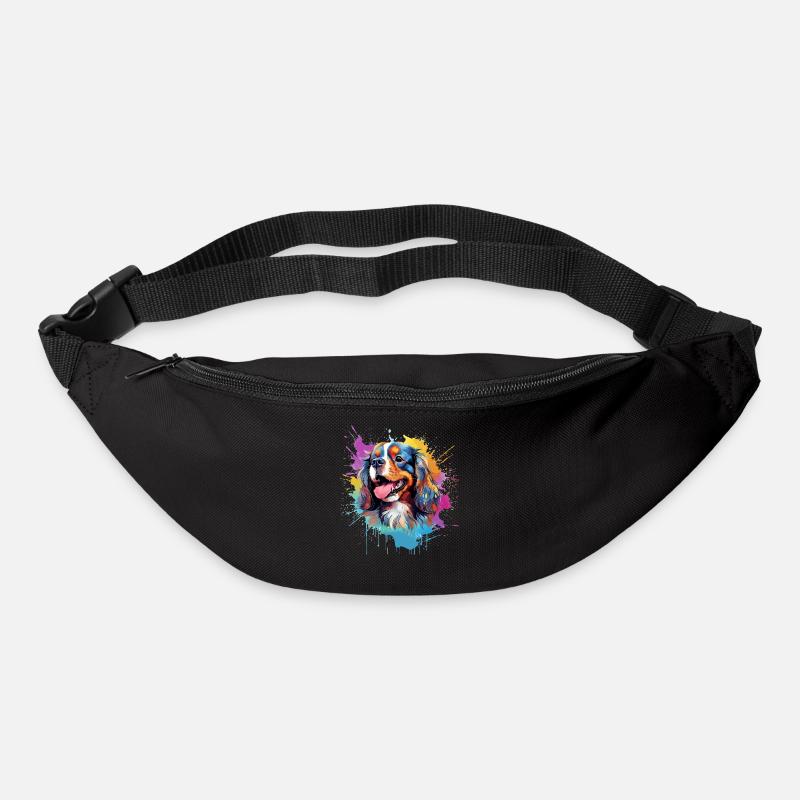 Cavalier King Charles Spaniel Splash Color - Bum bag - black