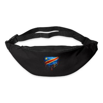 Kongo Flagge in Tropfenkunst - Gürteltasche - Schwarz - Vorne