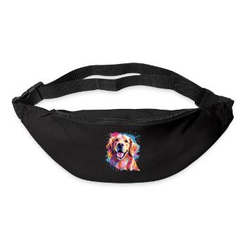 Golden Retriever Hund Spritzkunst bunt - Gürteltasche - Schwarz - Vorne