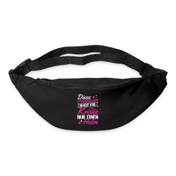 Prinzessin mit Helm statt Krone Motorrad - Gürteltasche - Schwarz - Vorne
