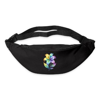 Rainbow Lily Watercolor Painting - Bum bag - black - Front