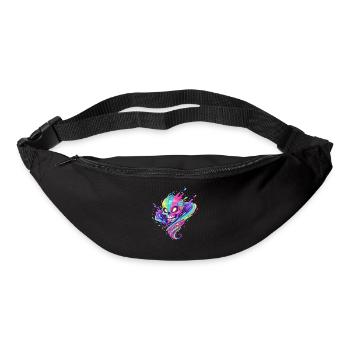 Neon Schädel Farbtaumel - Gürteltasche - Schwarz - Vorne