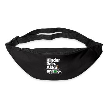 Kinder Rein Akku An E Bike Spruch - Gürteltasche - Schwarz - Vorne