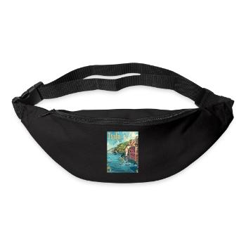 Italian coastal landscape of the Cinque Terre - Bum bag - black - Front