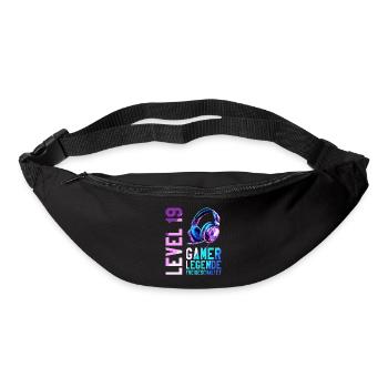 19. Geburtstag Junge Mädchen Gaming Level 19 Jahre - Gürteltasche - Schwarz - Vorne