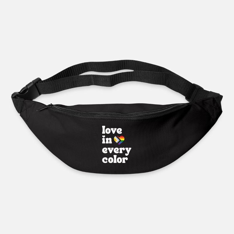 Love in every Color Pride LGBTQIA Regenbogen Herz - Gürteltasche - Schwarz