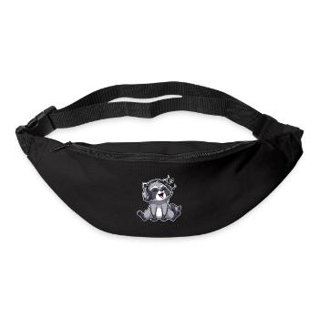 Waschbär Singen Musik Hören - Gürteltasche - Schwarz - Vorne