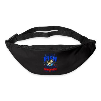 Pêche Humour Pêcheur Poisson Rétro Cadeau - Sac banane - noir - Devant