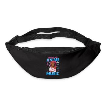 Anime and Music Chibi Black Girl - Gürteltasche - Schwarz - Vorne