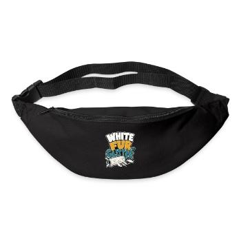 Cadeau de la maman du chien berger allemand blanc, Glit de fourrure blanche - Sac banane - noir - Devant