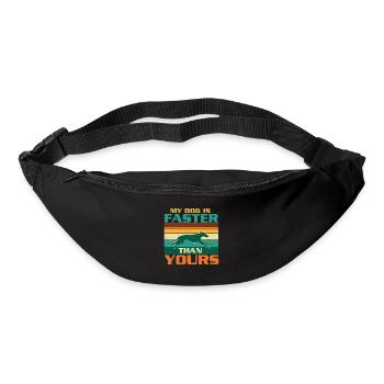 Mein Hund ist schneller, Windhund-Humor - Gürteltasche - Schwarz - Vorne