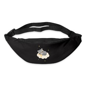 Cute raccoon sleeping on cloud - Bum bag - black - Front