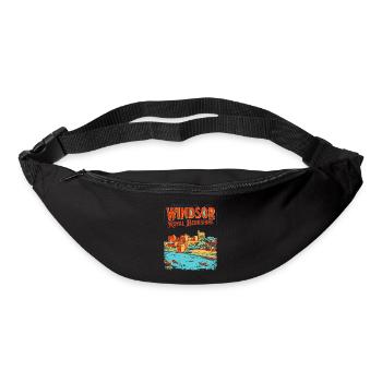Retro Windsor Royal Berkshire Cityscape View - Gürteltasche - Schwarz - Vorne
