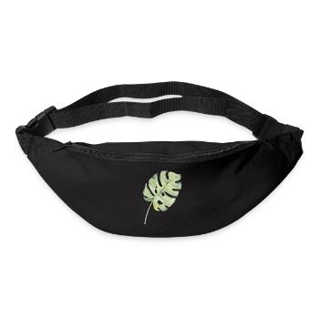 Monstera Blatt Aquarell Grün - Gürteltasche - Schwarz - Vorne