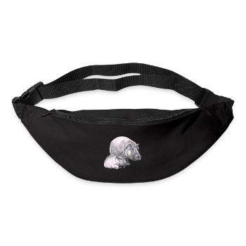 Hippo hippo-hippopotame t-shirt idée cadeau - Sac banane - noir - Devant