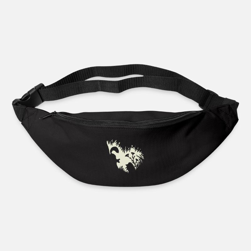 Waldtiere Eichhörnchen Igel Fairycore Natur - Gürteltasche - Schwarz