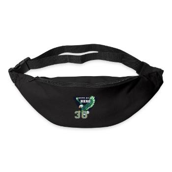 Aigle avec texte né en héros - 30e anniversaire - Sac banane - noir - Devant