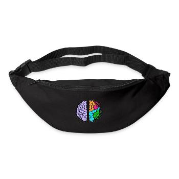 Buntes de cerveau colorés Gehirn - Sac banane - noir - Devant