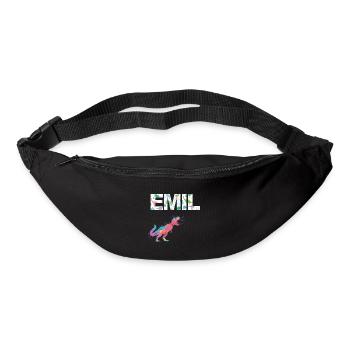 EMIL - Beautiful boy name with dinosaur - Bum bag - black - Front