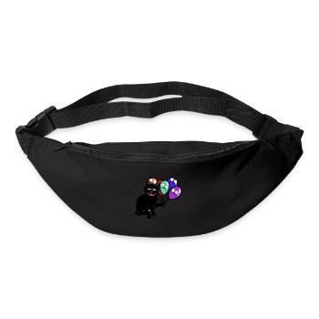 Ballons effrayants laids halloween chat chats - Sac banane - noir - Devant