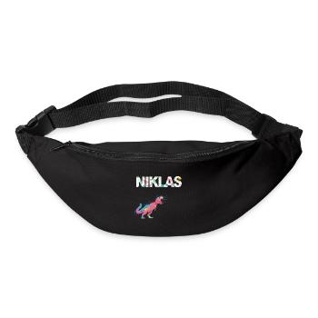 NIKLAS - Beautiful boy name with dinosaur - Bum bag - black - Front