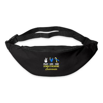 Paix Amour Guérison Syndrome de Down Conscience - Sac banane - noir - Devant