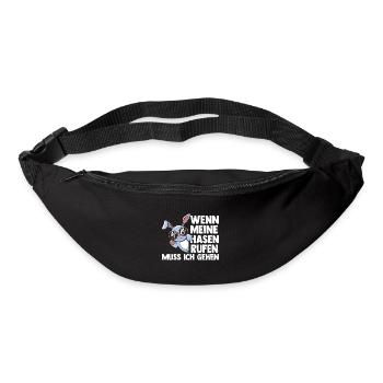 Kaninchen Hase - Gürteltasche - Schwarz - Vorne