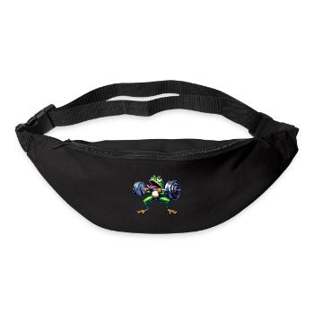 Frosch Kröte Workout Hanteltraining Lustig - Gürteltasche - Schwarz - Vorne