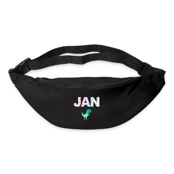 JAN - Schöner Jungen Name mit Dinosaurier - Gürteltasche - Schwarz - Vorne