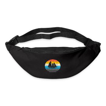 Voilier Voilier - Rétro Vintage Silhouette - Sac banane - noir - Devant