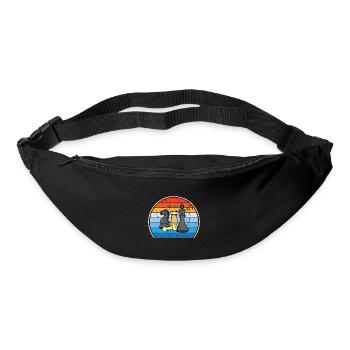 Retro Schachbrett Schachfigur Schachmatt Schach - Gürteltasche - Schwarz - Vorne