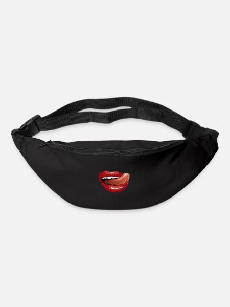 Langue Bouche BOUCHE PROTÈGE-DENTS IDÉE CADEAU - Sac banane - noir
