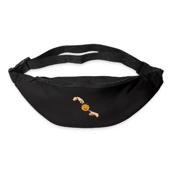 Les mains de la création avec citrouille d’Halloween drôle - Sac banane - noir - Devant