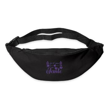 Je t'aime tante, Cadeau tante, cadeau tata. - Sac banane - noir - Devant