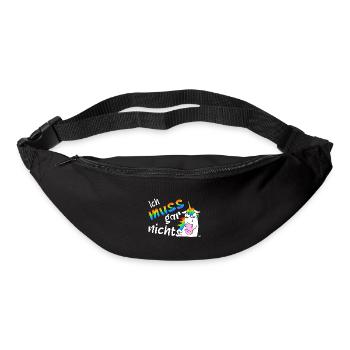 Lustiges böses Einhorn, ich muss gar nichts - Gürteltasche - Schwarz - Vorne